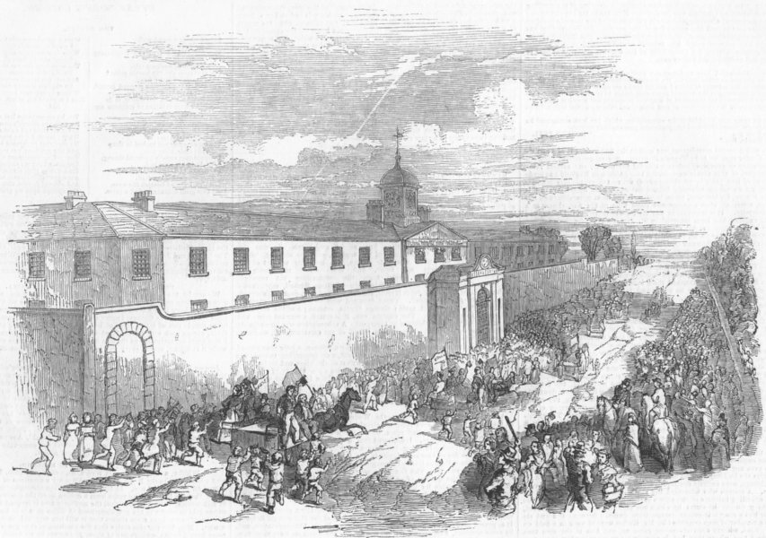 Associate Product IRELAND. Arrival of the news at the Penitentiary, antique print, 1844