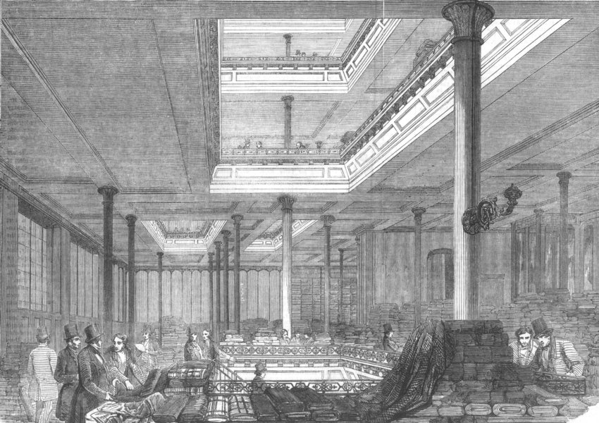 Associate Product LONDON. Pawson & co s warehouse, St Pauls Churchyard, antique print, 1854