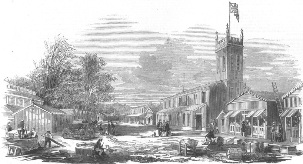 Associate Product GLOS. Clift-House iron building works, near Bristol, antique print, 1854