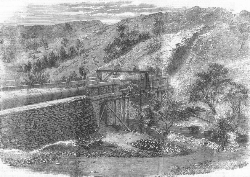 Associate Product SCOTLAND. Aqueduct across the Duchray Water, antique print, 1859