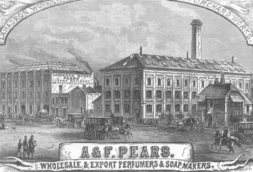 Associate Product LONDON. Wholesale & export perfumers & soap makers, antique print, 1882