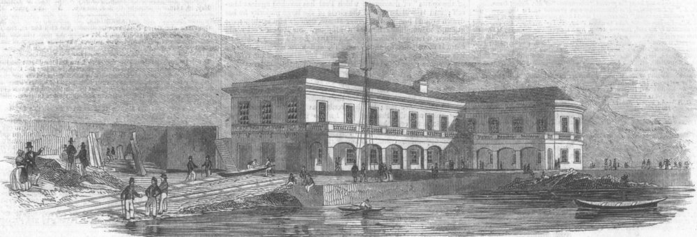 Associate Product CUMBS. The Royal Kingstown Yacht Club house, antique print, 1846