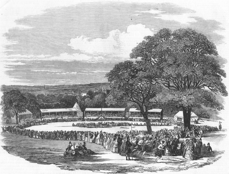 Associate Product LONDON. The Scottish fete, in Lord Holland's Park, antique print, 1850