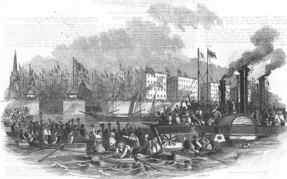 Associate Product SHIPS. Arrival of the Royal Yacht, antique print, 1846