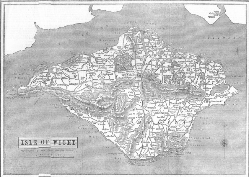 Associate Product ISLE OF WIGHT. Map, 1844