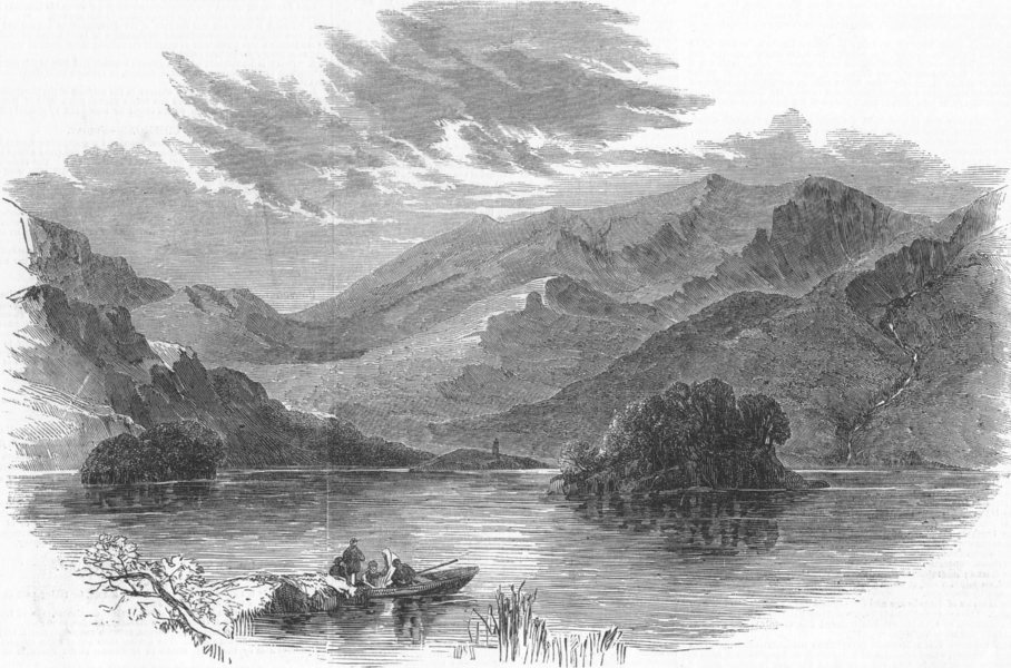 Associate Product IRELAND. Macgillicuddy's Reeks and Killarney Lake, antique print, 1849