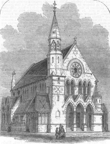 Associate Product LONDON. St Andrews Church, Malden Rd, Haverstock Hill, antique print, 1867
