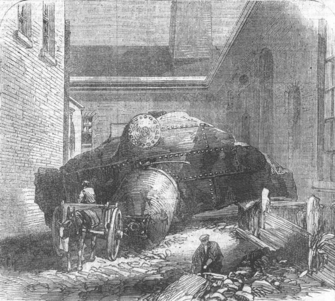 Associate Product KENT. Boiler explosion, Chatham dockyard, antique print, 1866