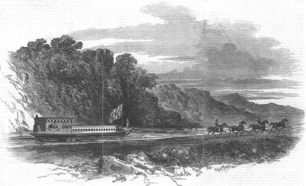Associate Product SCOTLAND. Passage of The Queen, Crinan Canal, antique print, 1847