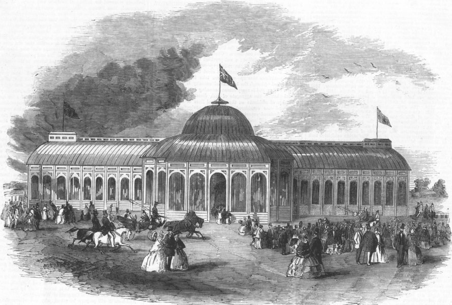 Associate Product CANADA. The Crystal Palace at Toronto, antique print, 1858