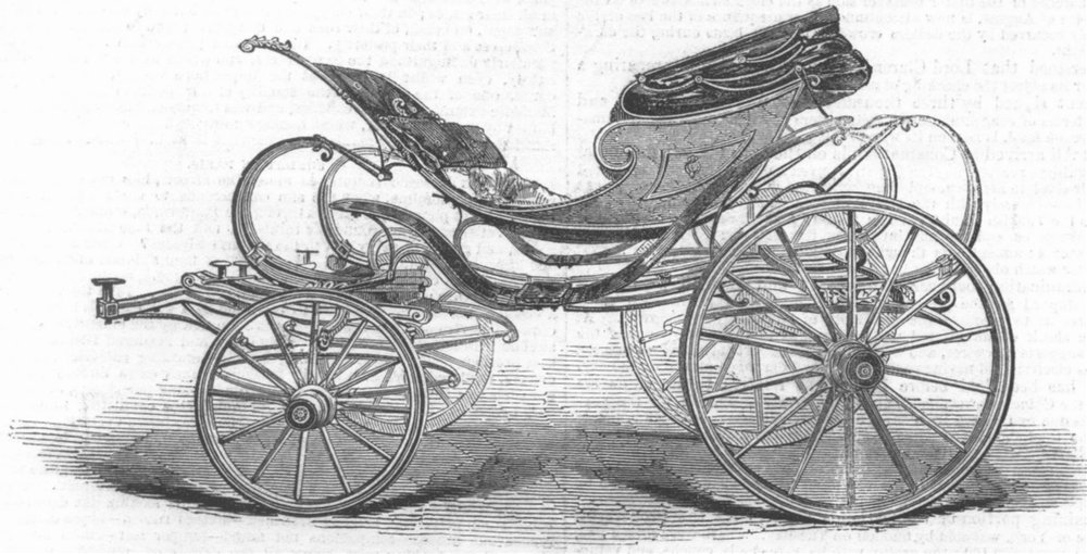 Associate Product GERMANY. Cabriolet Phaeton, Princess of Württemberg, antique print, 1846