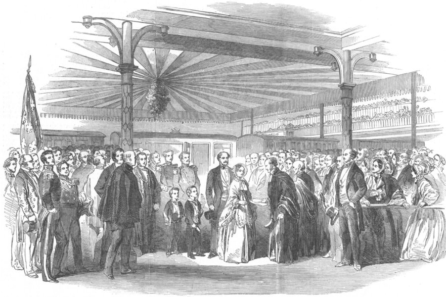 Associate Product STAFFS. Presentation of addresses to Queen, Tamworth, antique print, 1853