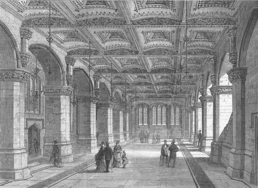 Associate Product LONDON. The new city museum, Guildhall, antique print, 1872