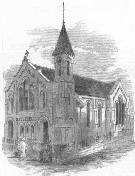 Associate Product STAFFS. Chapel, Wednesfield Heath, Wolverhampton, antique print, 1860