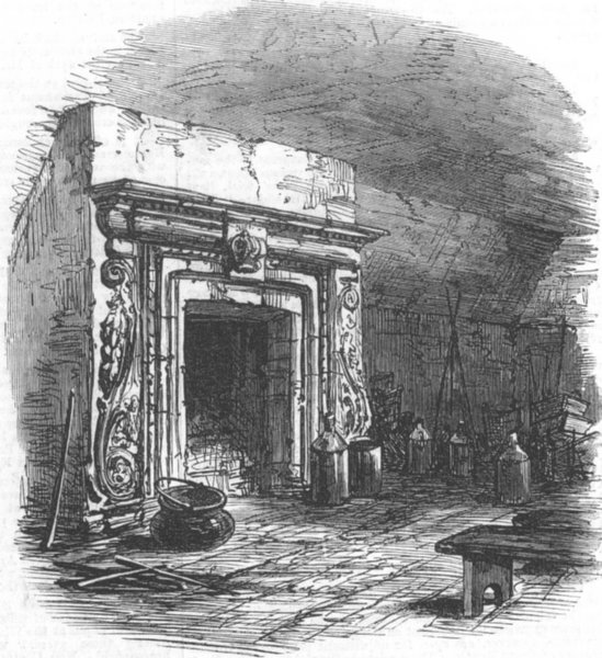 Associate Product ESSEX. Tilbury Ft. Room, main gate House, antique print, 1868