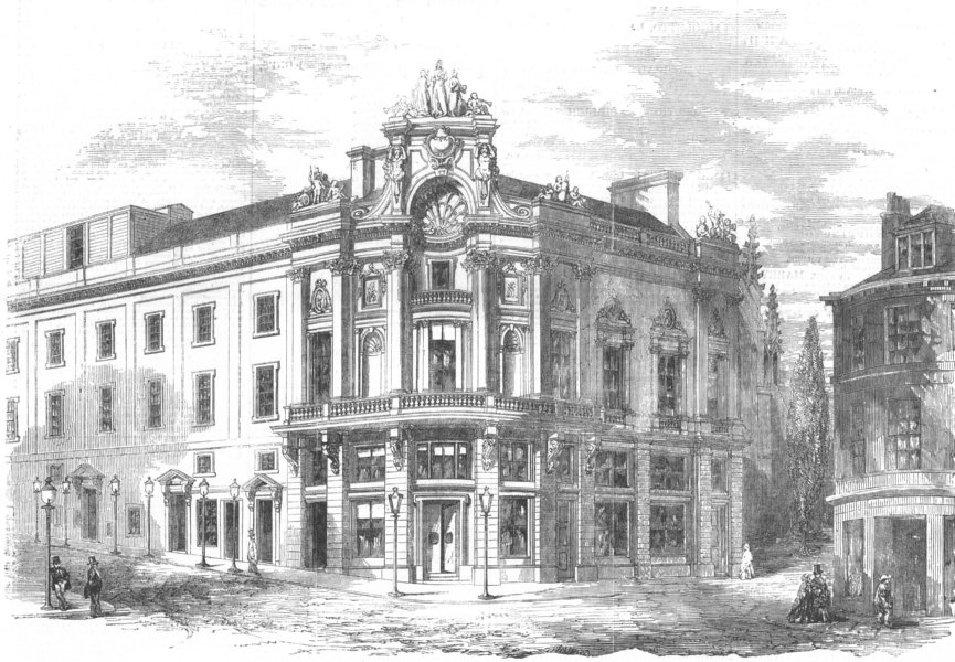 Associate Product SCOTLAND. Queen's Theatre & Opera House, Edinburgh, antique print, 1857