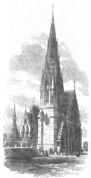 Associate Product SCOTLAND. Irvine(Presbyterian) Church, Ayrshire, antique print, 1864