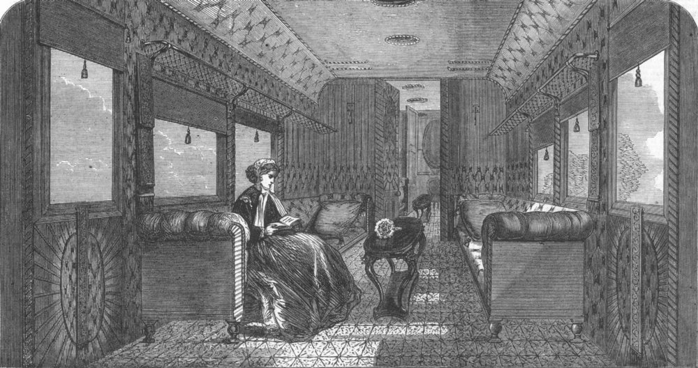 Associate Product RAILWAYS. Great Northern Carriage, Prince of Wales, antique print, 1867