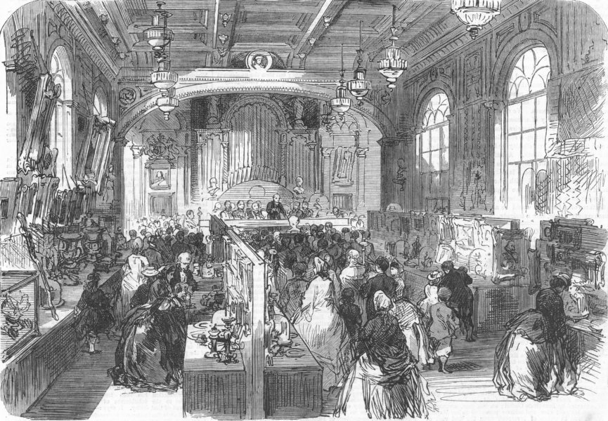 BERKS. Reading Industrial Exhibition, antique print, 1865