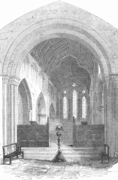 DORSET. Wimborne Minster, restored, antique print, 1857