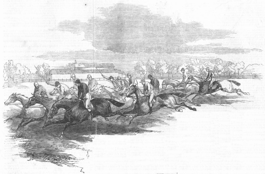 Associate Product YORKS. Doncaster Races. St Leger. nr Red House, antique print, 1846