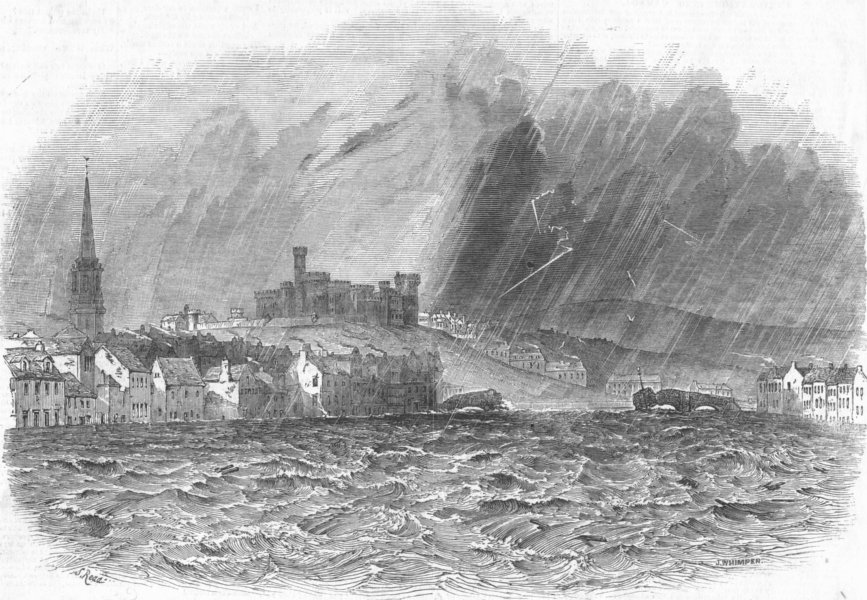 Associate Product SCOTLAND. The Inundation at Inverness, antique print, 1849