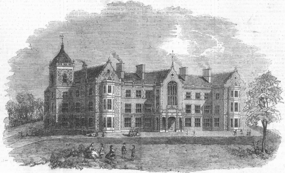 LONDON. Jews Hospital, Lower Norwood, antique print, 1863