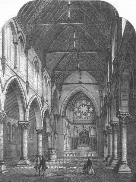 Associate Product LONDON. St Peter's Church, Gravel Lane, antique print, 1869