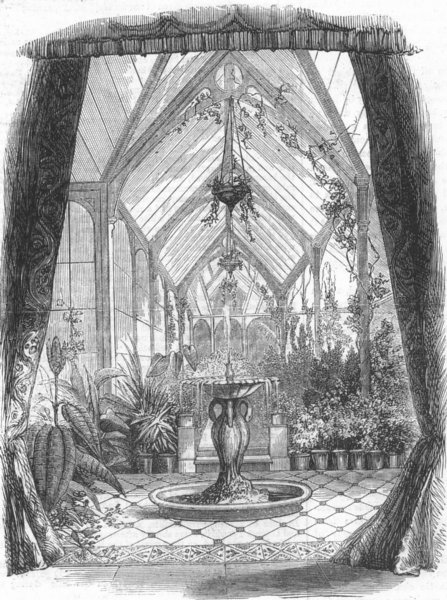 Associate Product ISLE OF WIGHT. Conservatory, St Clare, antique print, 1862