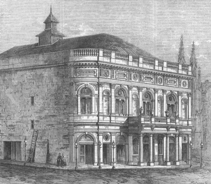 Associate Product SCOTLAND. new Theatre Royal, Edinburgh, antique print, 1865