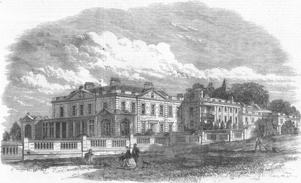 Associate Product NORFOLK. Gunton Hall(Lord Suffield), Royal visit, antique print, 1865