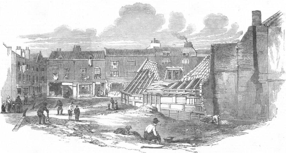 Associate Product LONDON. model working class house, antique print, 1853