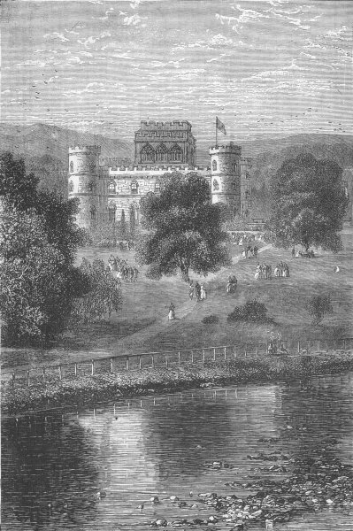 Associate Product SCOTLAND. Inverary Castle & river Aray, antique print, 1871