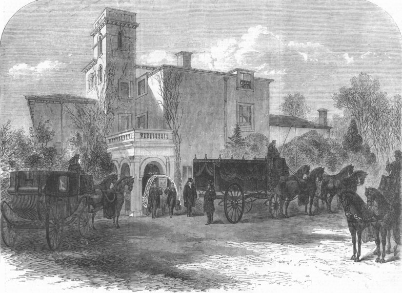 Associate Product SUSSEX. Funeral of Cobden. leaving Dunford House, antique print, 1865