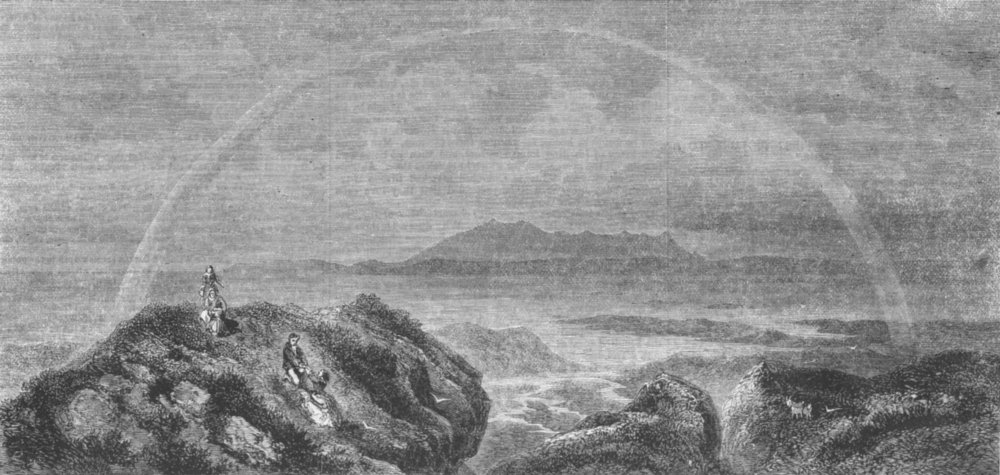 SCOTLAND. Isle of Skye from Arasaig, Inverness-Shire, antique print, 1860