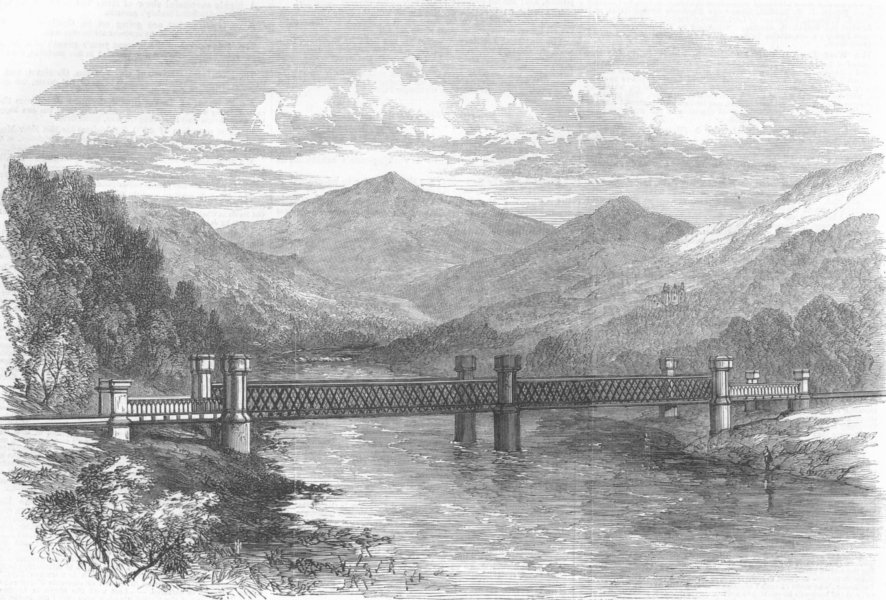 Associate Product SCOTLAND. Aberfeldy. Tummel Rail Viaduct, Logierait, antique print, 1865