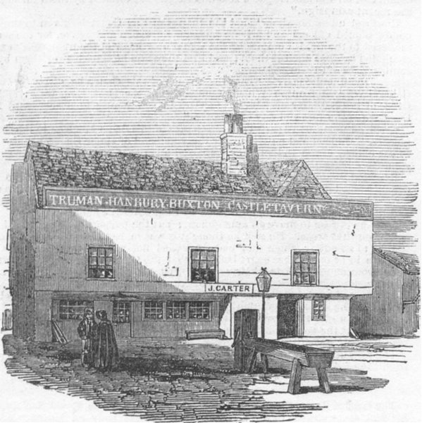 Associate Product LONDON. Castle Inn Kentish Town, antique print, 1849