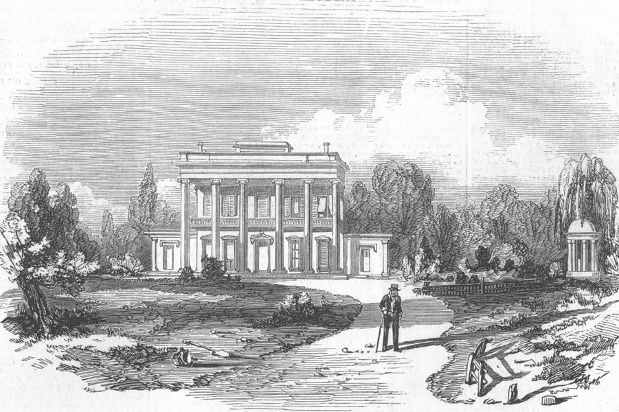 Associate Product TENNESSEE. Nashville. Hermitage, Gen Jackson's house, antique print, 1845