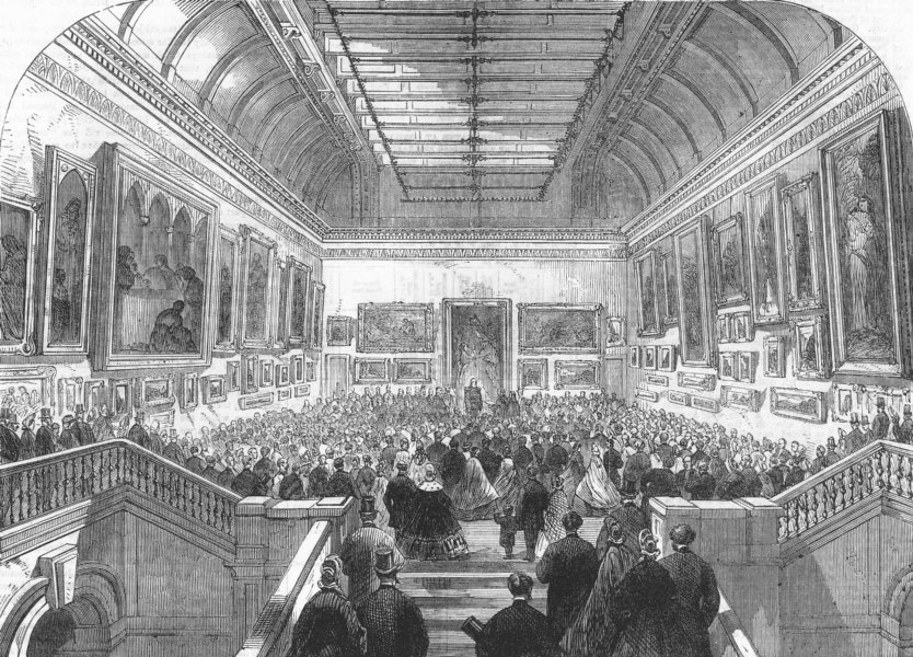 Associate Product IRELAND. Earl of Carlisle opening National Gallery, antique print, 1864