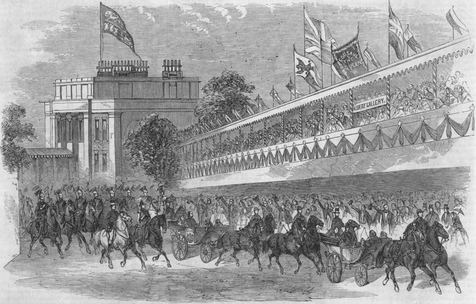 Associate Product YORKS. Royal parade leaving Woodsley House, antique print, 1858
