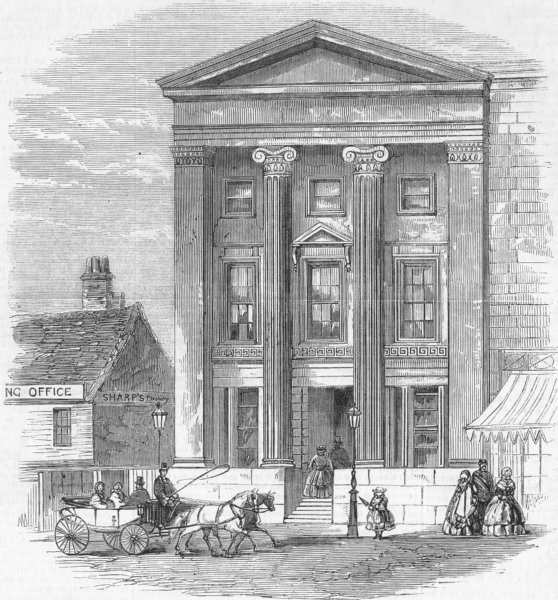 BERKS. Mechanics Institute, Reading, antique print, 1859