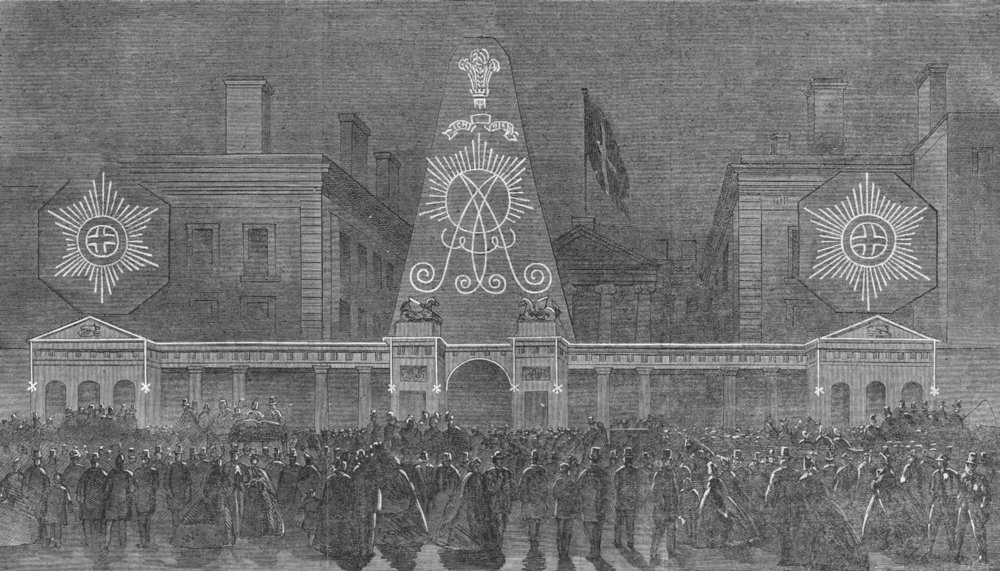 Associate Product LONDON. Lights. Illumination of Admiralty, antique print, 1863