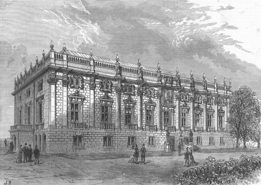 Associate Product NOTTS. Midland counties Art-Museum. East Front, antique print, 1878