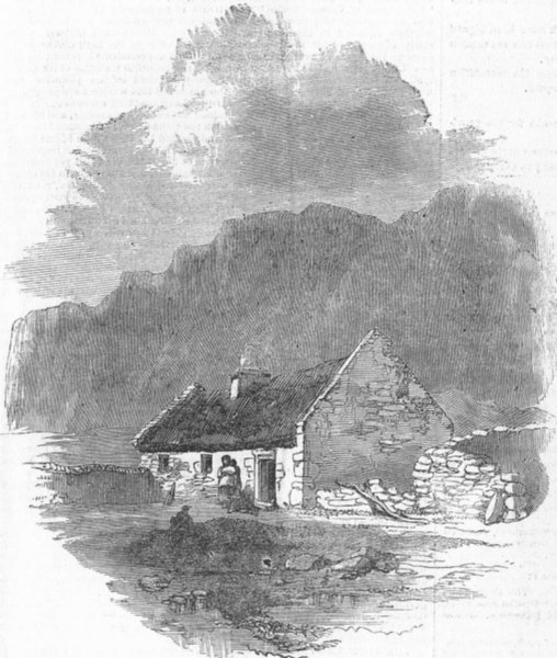 KILLARNEY. Kate Kearney's Cottage, Gap of Dunloe, antique print, 1849