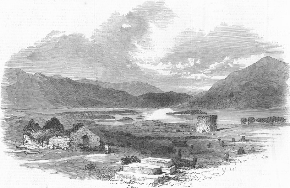 Associate Product KILLARNEY. Aghadoe, from Bishop's Pulpit, antique print, 1849