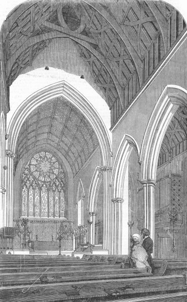 Associate Product REGENTS PARK. St Mary Magdalene, Munster, Regent's, antique print, 1852