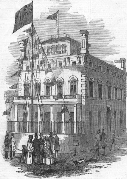 Associate Product SOUTHAMPTON. Royal South Yacht Clubhouse , antique print, 1846