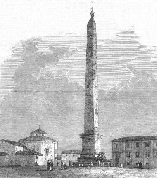 Associate Product ITALY. Obelisk of Lateran, Rome, antique print, 1870