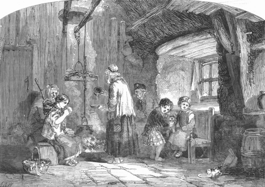 Associate Product SCOTLAND. Family. Highland Hospitality, antique print, 1852