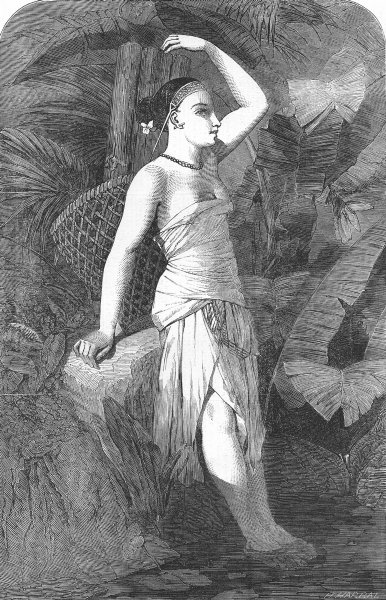 Associate Product INDIA. Assam Girl, antique print, 1852
